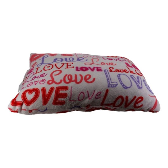 White Throw Pillow Decor with Print "Love" - Picture 2 of 4